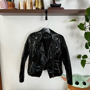 New Look Shiny Black Leather Jacket (from ASOS)